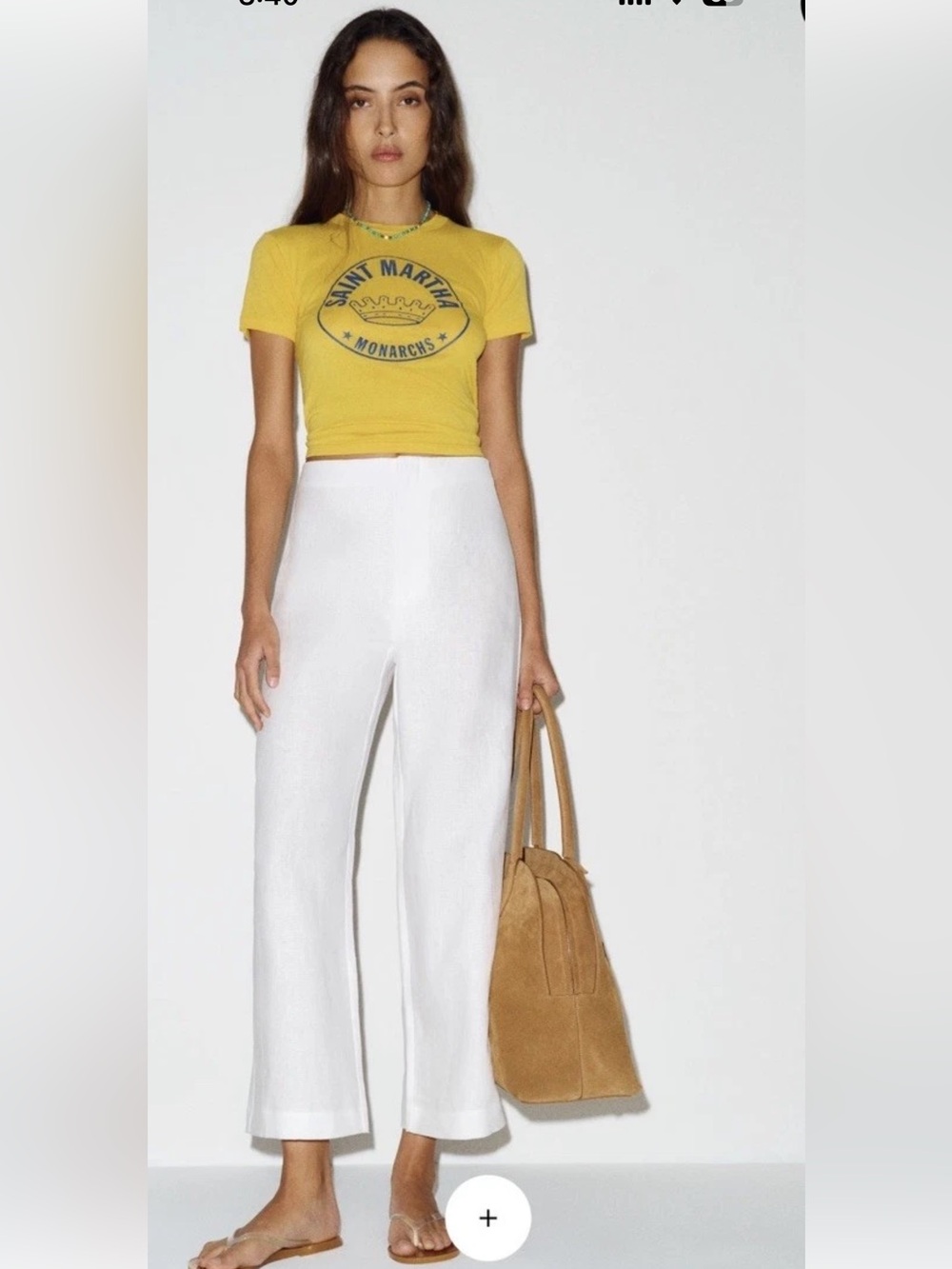 Reformation White Linen Joni Cropped Capri Pants Women’s Size 2
